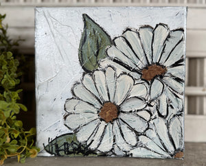 Jill Harper 6" Daisies Canvas Art