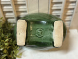 Vintage Green Leaf Pottery Planter