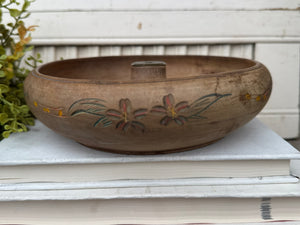 Vintage Carved Wood Nut Bowl