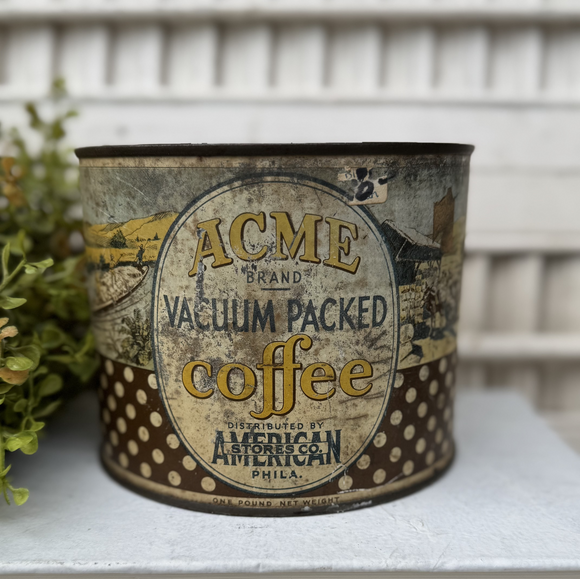 Coffee Soy Candle 36oz in Vintage ACME Coffee Tin