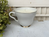 Sea Salt + Orchid 6oz Soy Candle  in Vintage Tea Cup