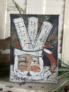 Jill Harper 5" x 7" Santa Mug w/ Scrolls Canvas Art