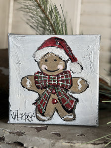 Jill Harper 5" Gingerbread Man Canvas Art