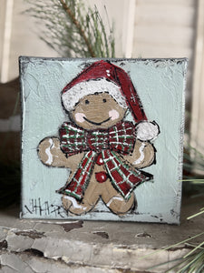 Jill Harper 5" Gingerbread Man Canvas Art