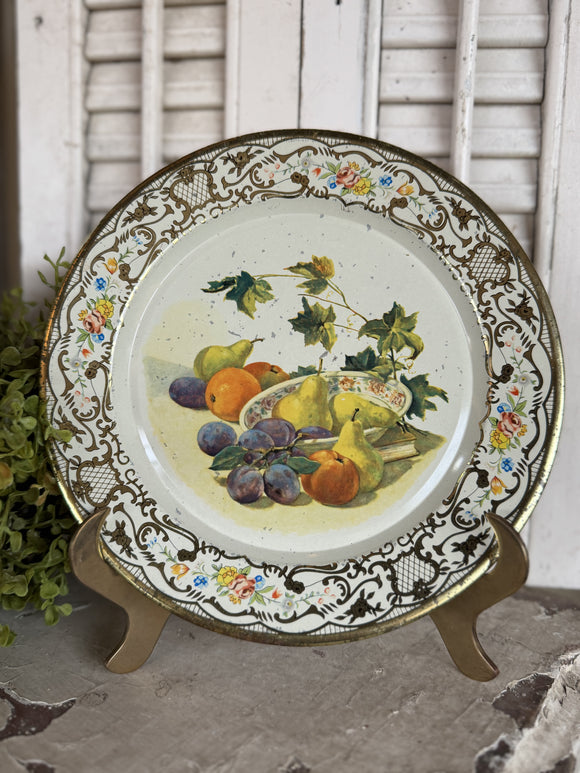 Vintage Daher Decorated Ware Tin Plate Fruits