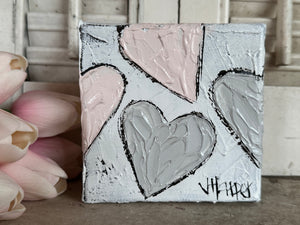 Jill Harper 4" Textured Hearts Canvas Art