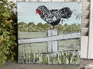 Jill Harper 6" Wyandotte Chicken Canvas Art