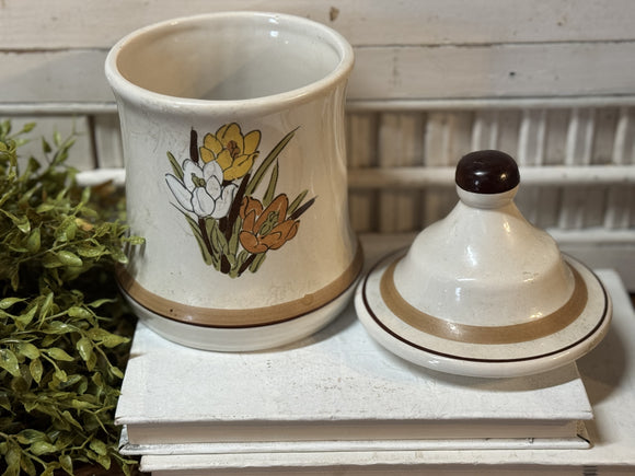 Vintage Floral Crock