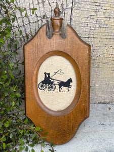 Vintage Carriage Silhouette 2 Print On Linen