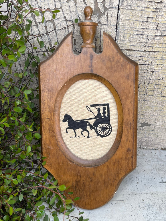 Vintage Carriage Silhouette Print On Linen