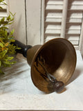 Vintage Medium Brass School Bell w/ Wood Handle