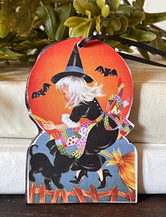 Vintage Inspired Little Witch Halloween Hanger