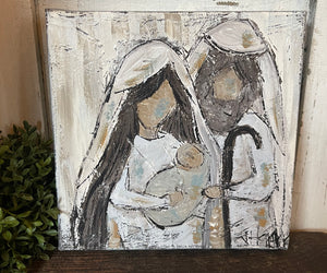 Jill Harper 8" Nativity Canvas Painting