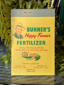 Vintage Buhner's Happy Farmer Fertilizer Notepad