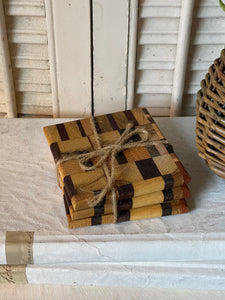 Set of 3 Handmade Wooden Coasters