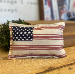 Handmade Mini Rustic Flag Pillow