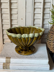 MCM Drip Pottery Compote Planter