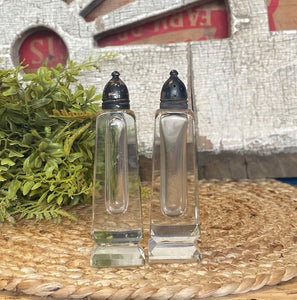 Vintage Crystal & Silver Salt & Pepper Shaker Set