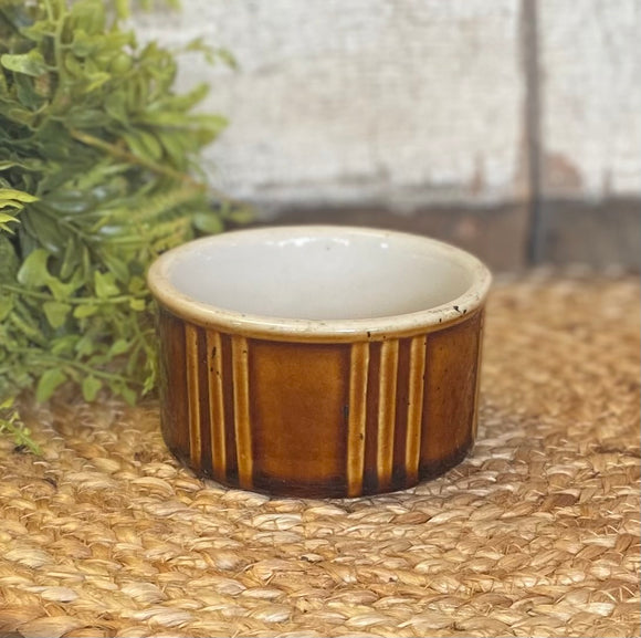 Vintage Brown Ceramic Ramekin