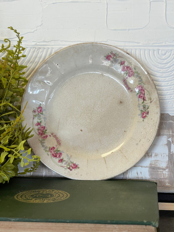 Pretty Vintage Floral Side Plate w/ Crazing