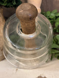 Vintage Fleur De Lis Glass Butter Mold