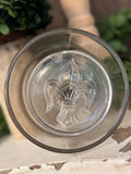 Vintage Fleur De Lis Glass Butter Mold