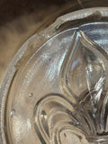 Vintage Fleur De Lis Glass Butter Mold