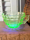 Vintage Anchor Hocking Green Uranium Glass Tea Cup