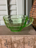 Vintage Anchor Hocking Green Uranium Glass Tea Cup