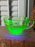 Vintage Anchor Hocking Green Uranium Glass Tea Cup