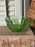 Vintage Anchor Hocking Green Uranium Glass Tea Cup