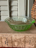 Vintage Green Uranium Glass Berry Bowl
