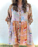 Sun Drenched Bubble Sleeve Dress