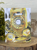 Nostalgic Yellow Phone Notecard w/ Magnet