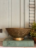 Vintage Brass Etched Bowl Made in India