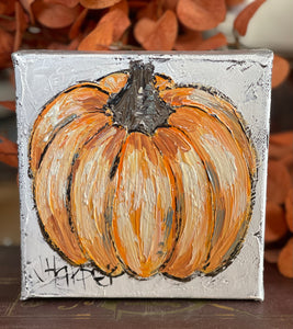 Jill Harper 6" Pumpkin Canvas Art