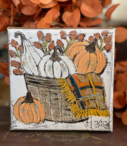 Jill Harper 6" Fall Pumpkins Canvas Art