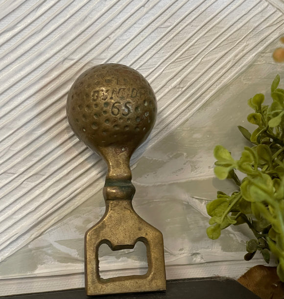 Vintage Brass Golf Ball Bottle Opener