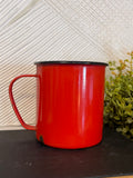 Vintage Red Enamel Mug