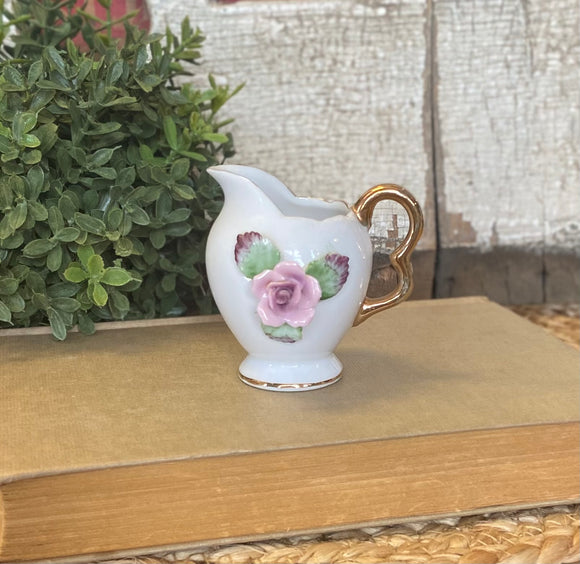 Antique Mini Japanese Ceramic Rose Teacup