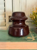 Vintage Brown Glazed Ceramic Insulator