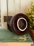Vintage Brown Glazed Ceramic Insulator