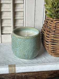 Lavender + Sandalwood 10oz Soy Candle in Pottery