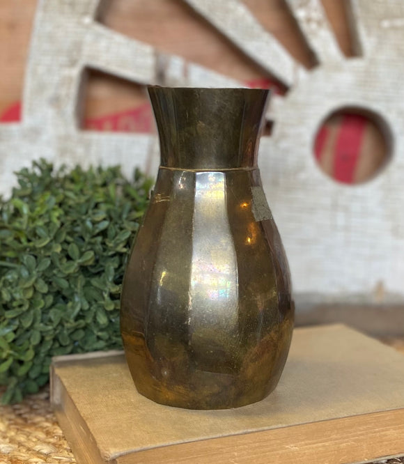 Vintage Dark Brass MCM Vase