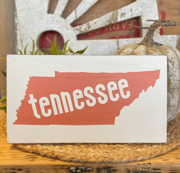 Handmade Orange Tennessee Reclaimed Wood Sign