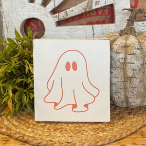 Handmade Orange Ghost Reclaimed Wood Sign