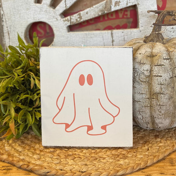 Handmade Orange Ghost Reclaimed Wood Sign