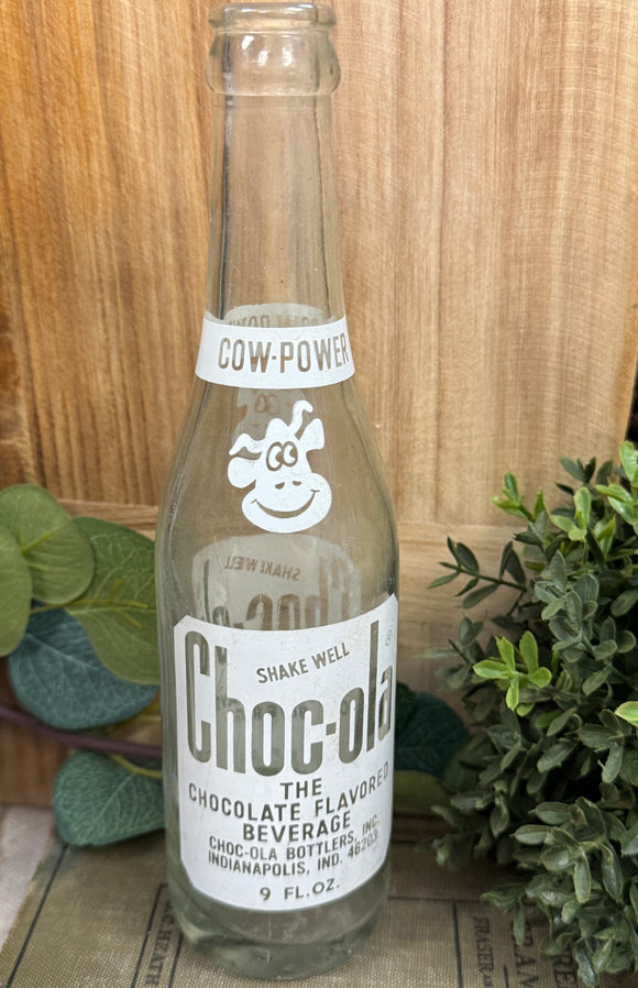 Vintage Glass Choc-ola Chocolate Flavored Beverage Bottle