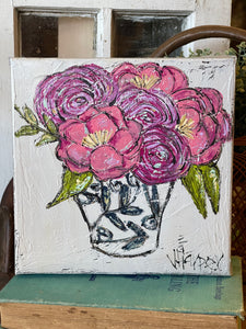 Jill Harper 8" Flowers in Vase Canvas Art