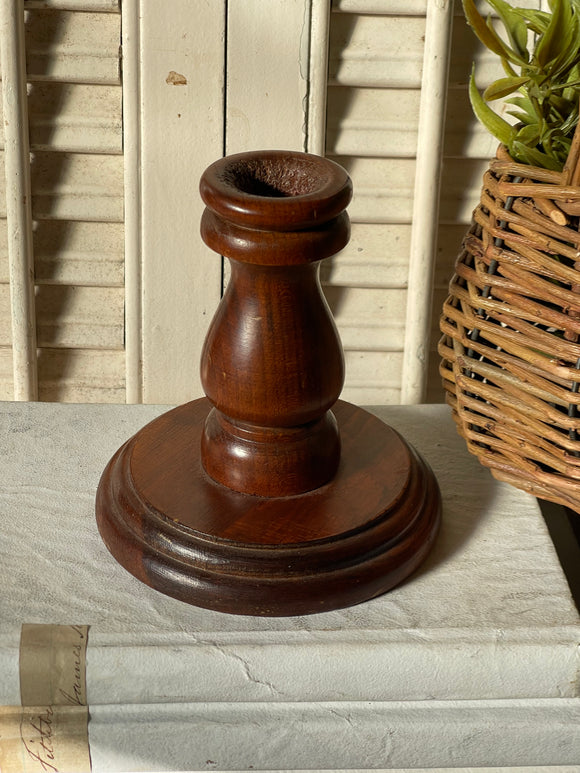 Vintage Turned Wood Candle Stick